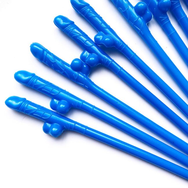 Blue Naked Willy Straws Sex Toys H Delivery Hotme